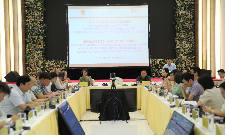 Hội thảo chia sẻ kinh nghiệm của Pháp và thực tiễn triển khai tại Việt Nam về số hoá, kết nối, chia sẻ dữ liệu phục vụ giải quyết thủ tục hành chính